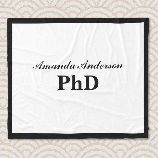 PhD Graduation Personalized Name Fleece Blanket (Creator Uploaded)