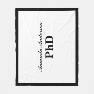 PhD Graduation Personalized Name Fleece Blanket