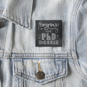 PhD graduation thesis defence decoration 2 Inch Square Button