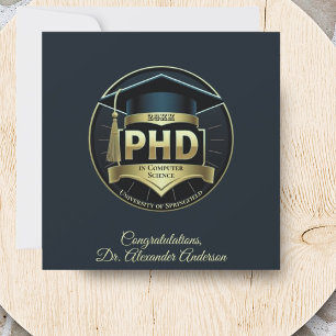 PhD graduation thesis defence gratulation card