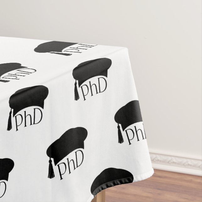 PhD Hat Doctoral Degree Graduation Pattern Tablecloth (In Situ)