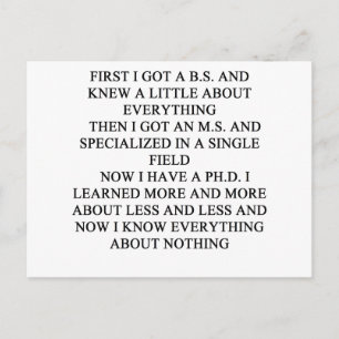 PHD joke Postcard