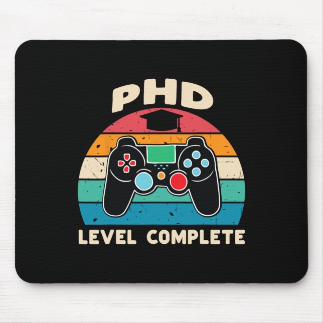Phd Level Complete Doctorate Graduation Gift For H Mouse Pad (Front)
