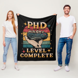 PhD Level Complete Graduation Doctorate Gaming Fleece Blanket