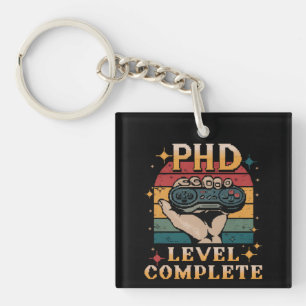 PhD Level Complete Graduation Doctorate Gaming Keychain