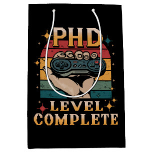 PhD Level Complete Graduation Doctorate Gaming Medium Gift Bag