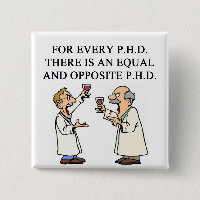 PHD proverb 2 Inch Square Button (Front)