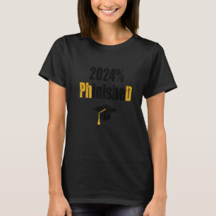 Phd Student 2024 Phinished Doctoral Degree Distre T-Shirt