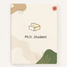 PhD Student Spiral Notebook-Funny Cat-