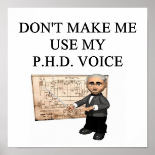 PHDbiology biologist funny humour gift gifts Poster