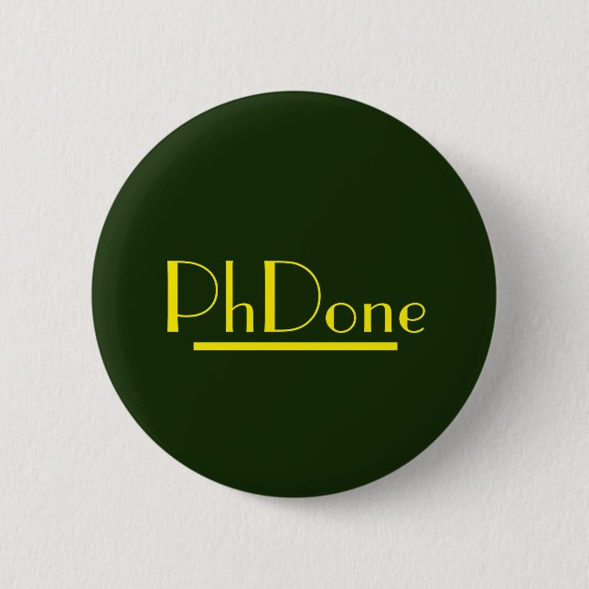 PhDone green/yellow 2 Inch Round Button (Front)