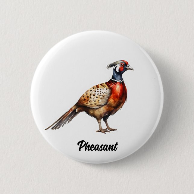 pheasant 2 inch round button (Front)