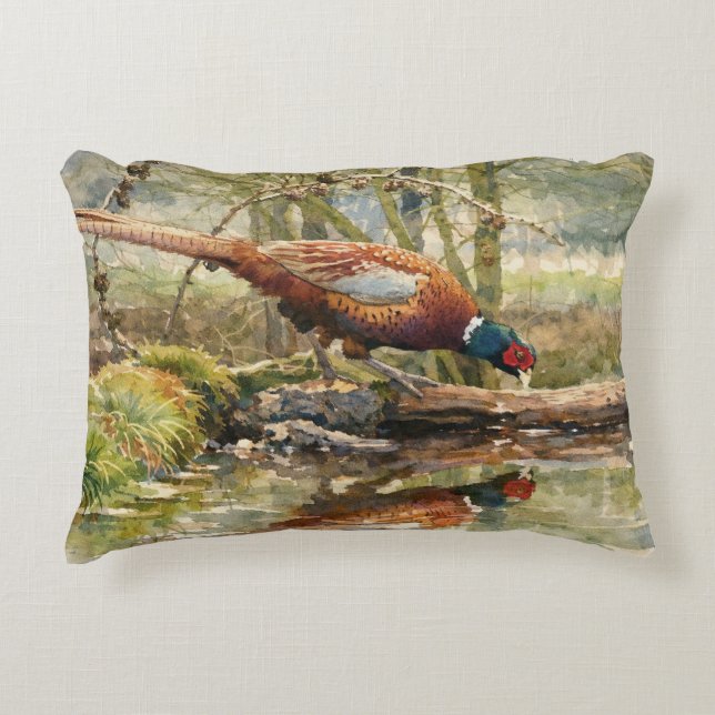 Pheasant  accent pillow (Front)