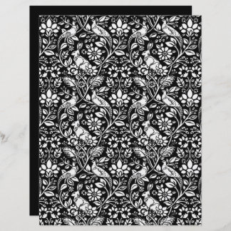 Pheasant and Hare Pattern, Black and White 