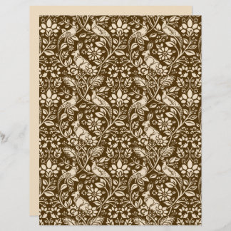 Pheasant and Hare Pattern, Brown and Beige