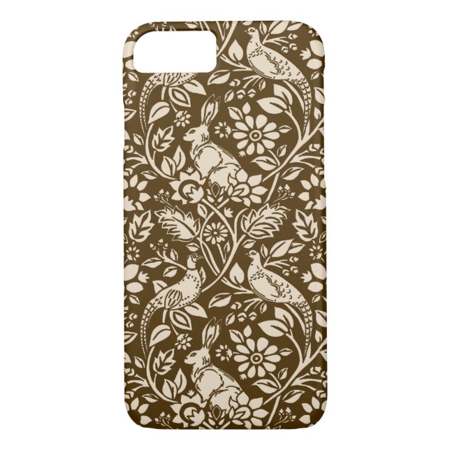 Pheasant and Hare Pattern, Brown and Beige   Case-Mate iPhone Case (Back)
