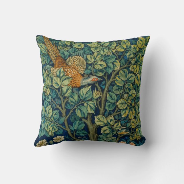 Pheasant Bird  ,famous textile Throw Pillow (Back)
