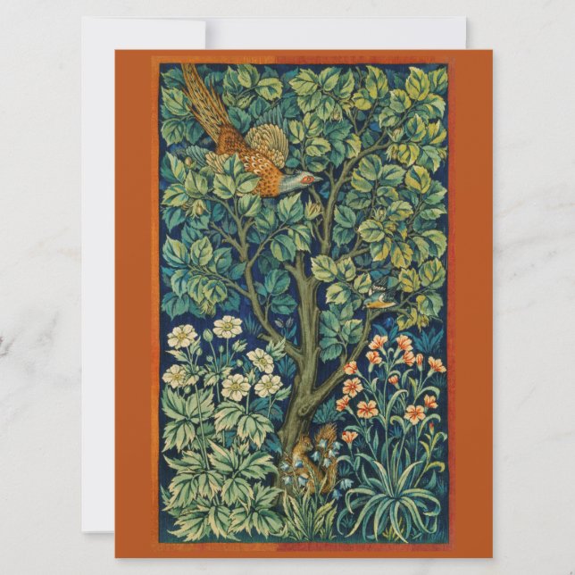 Pheasant Bird in a Tree (by William Morris) Card (Front)
