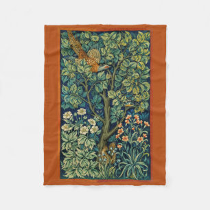 Pheasant Bird in a Tree (by William Morris) Fleece Blanket