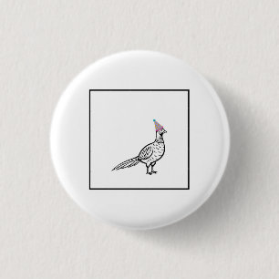 Pheasant, bird theme 1 inch round button