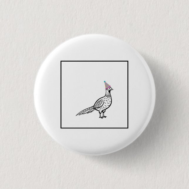 Pheasant, bird theme 1 inch round button (Front)