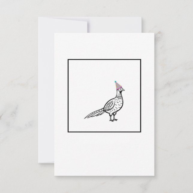 Pheasant, bird theme thank you card (Front)