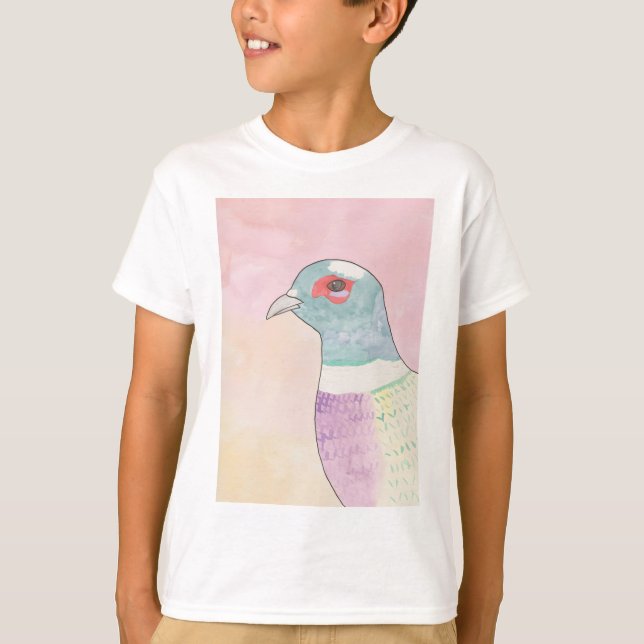 Pheasant bird watercolor painting T-Shirt (Front)
