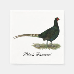 Pheasant Black Rooster Napkin