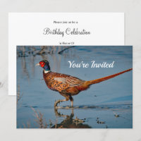Pheasant Blue Water Photo Birthday