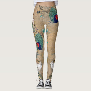 Pheasant Egret Bird Floral All Over Print Leggings