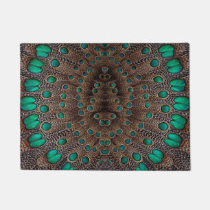 Pheasant Feather Fractal Design Doormat