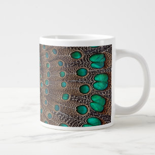 Pheasant Feather Fractal Design Large Coffee Mug