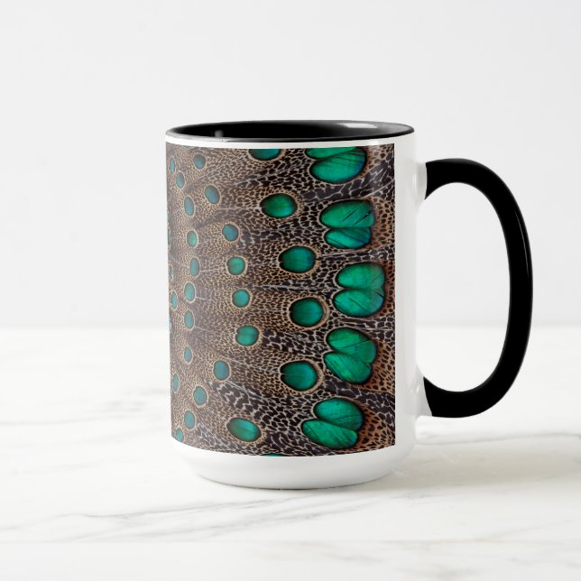 Pheasant Feather Fractal Design Mug (Right)
