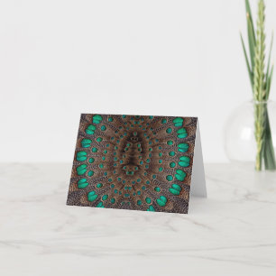 Pheasant Feather Fractal Design Note Card