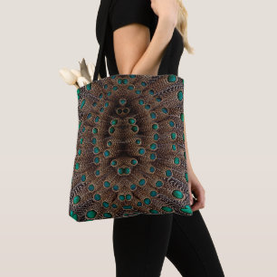 Pheasant Feather Fractal Design Tote Bag