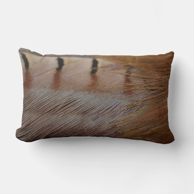 Pheasant Feathers Lumbar Pillow (Front)