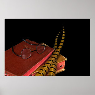 pheasant feathers on Bible Poster