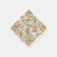 Pheasant Folk Art Cocktail Napkin Fall Party Decor