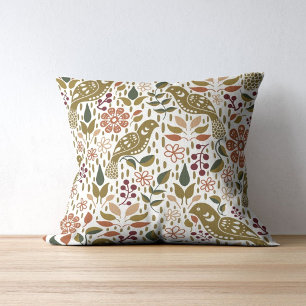 Pheasant Folk Art Coussin Rustique Automne Maison 