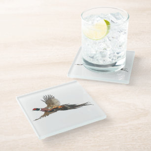 Pheasant glass coaster