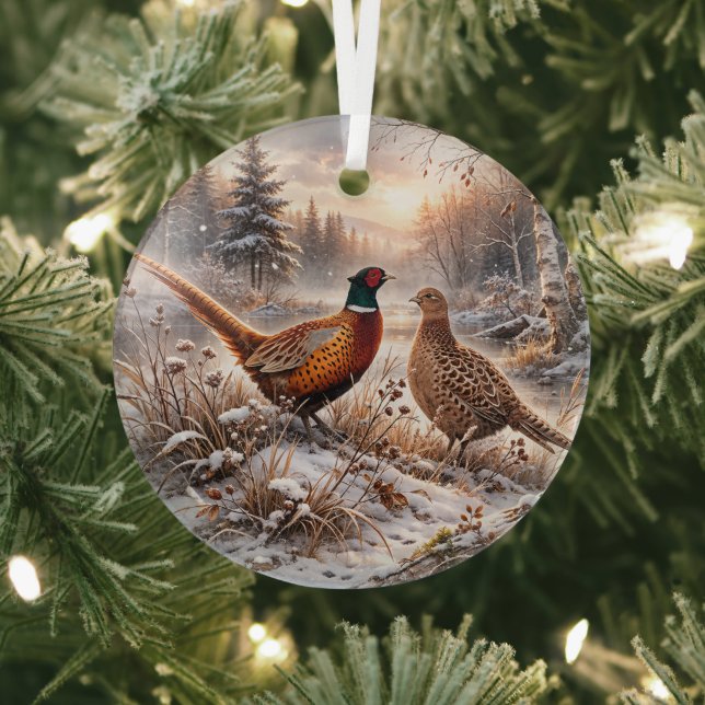 Pheasant  glass ornament (Insitu)