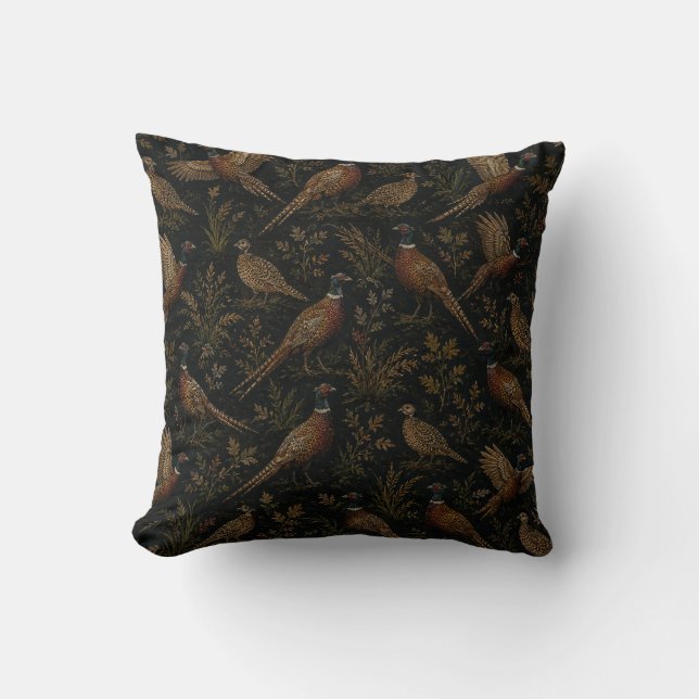  Pheasant Heritage Throw Pillow (Front)
