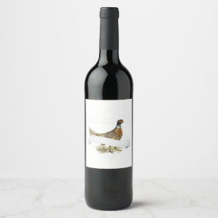 Pheasant Hunter Lucky Charm Pheasant Hunting Wine Label
