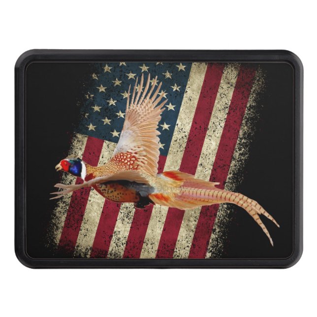 Pheasant Hunting Gifts, Ring Neck Pheasant Trailer Hitch Cover (Front)