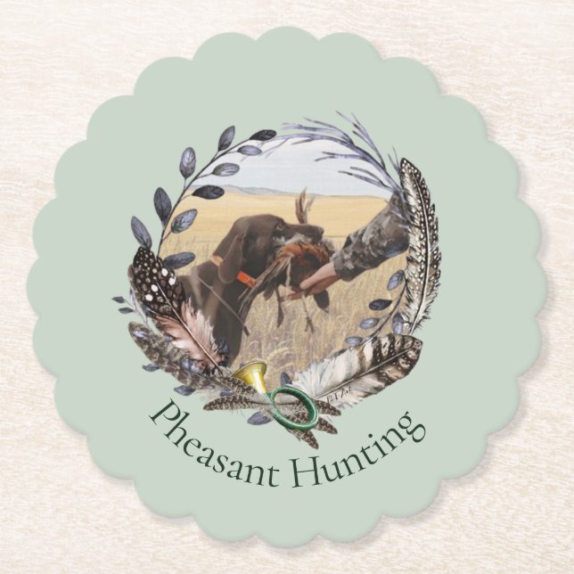 Pheasant Hunting  Paper Coaster (Front)