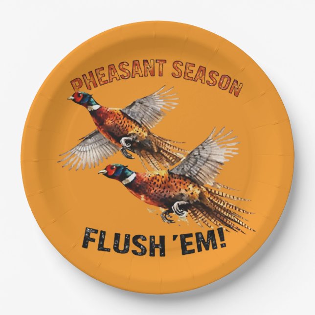 Pheasant Hunting  Paper Plate (Front)