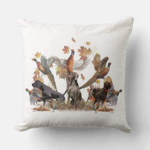 Pheasant hunting  throw pillow
