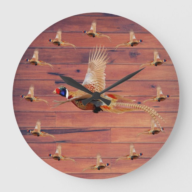 Pheasant Hunting Wall Décor  Large Clock (Front)