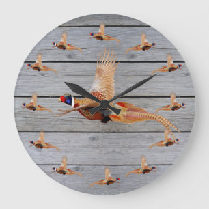 Pheasant Hunting Wall Décor Large Clock