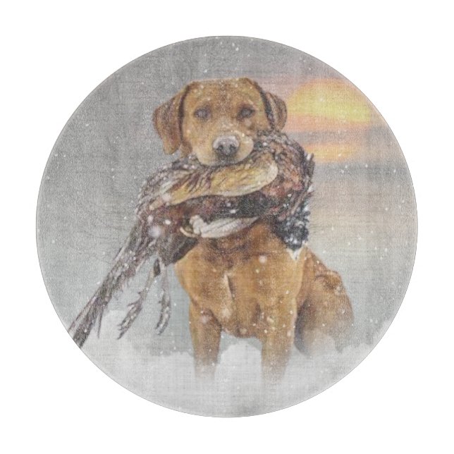 Pheasant hunting with a Labrador  Cutting Board (Front)
